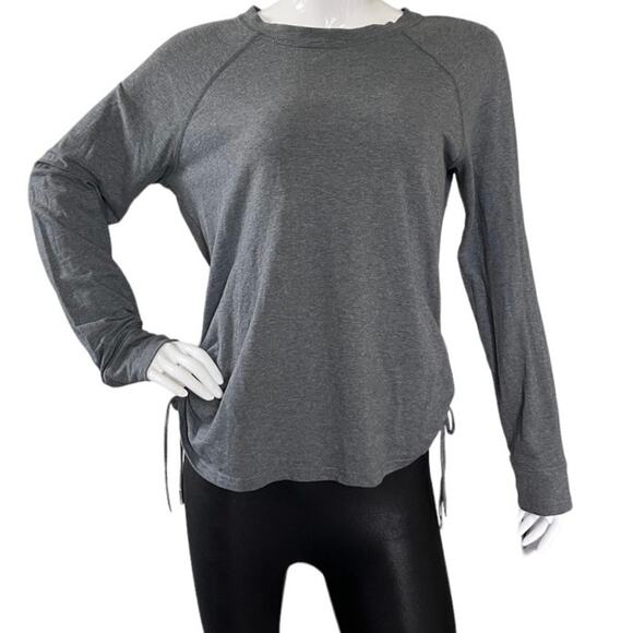 Pact Ruched Side Long Sleeve Light Weight Sweatshirt Grey Size Medium - Picture 1 of 4